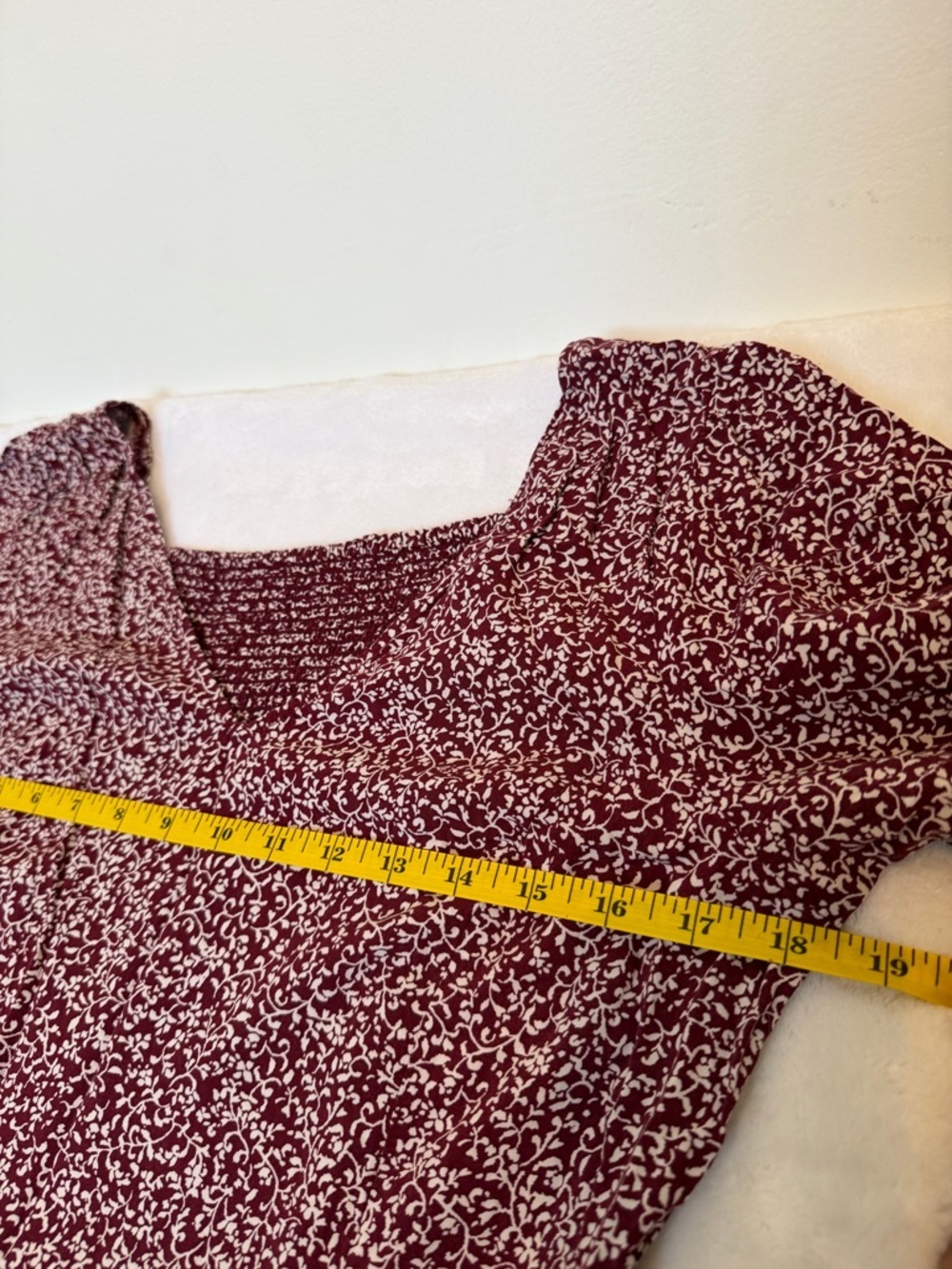 Old Navy Burgundy and White Floral V-Neck Dress - Picture 8 of 11